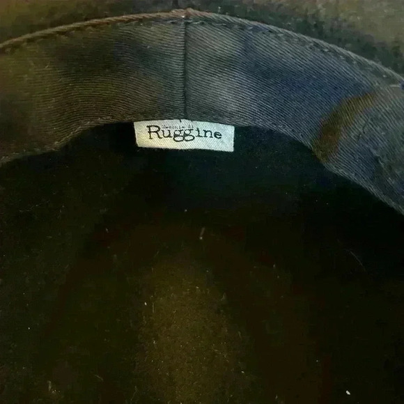 Ruggine Women’s Boho 100% Wool Laser Print Brim Panama Hat Black Brown - Picture 4 of 7